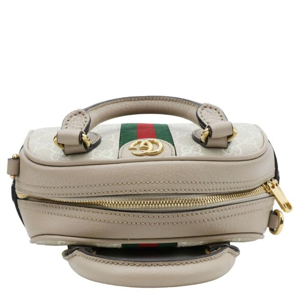 Gucci Ophidia GG Supreme Canvas Top Handle Crossbody Bag Off White - Picture 5 of 13